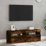 Tv-Benker 2 Stk Med Led-Lys Røkt Eik 60X35X40 Cm