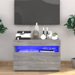 Tv-Benk Med Led-Lys Grå Sonoma 60X35X40 Cm