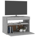 Tv-Benk Med Led-Lys Grå Sonoma 60X35X40 Cm