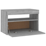 Tv-Benk Med Led-Lys Grå Sonoma 60X35X40 Cm