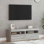 Tv-Benker 2 Stk Med Led-Lys Grå Sonoma 60X35X40 Cm