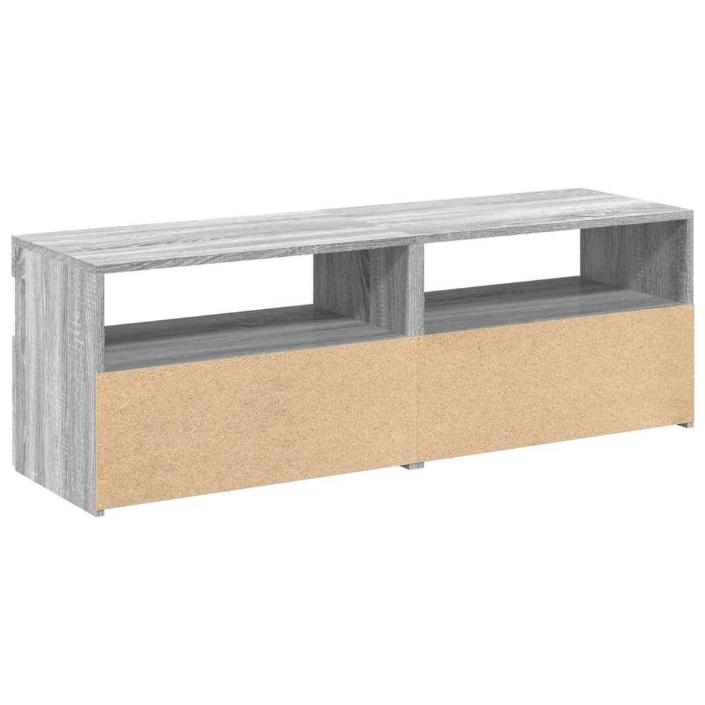Tv-Benker 2 Stk Med Led-Lys Grå Sonoma 60X35X40 Cm