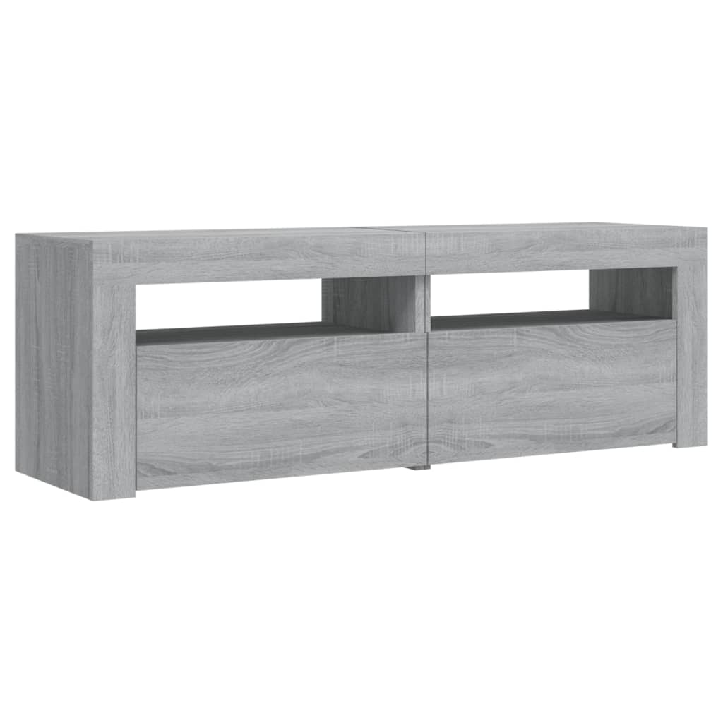 Tv-Benk Med Led-Lys Grå Sonoma 120X35X40 Cm