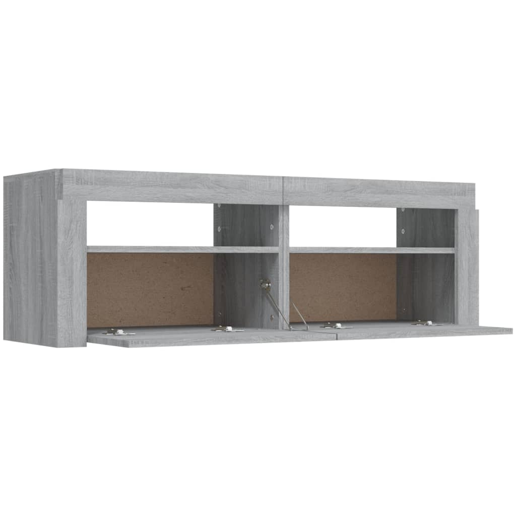 Tv-Benk Med Led-Lys Grå Sonoma 120X35X40 Cm