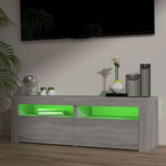 Tv-Benk Med Led-Lys Grå Sonoma 120X35X40 Cm