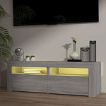 Tv-Benk Med Led-Lys Grå Sonoma 120X35X40 Cm