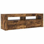 Tv-Benk Med Led-Lys Røkt Eik 120X35X40 Cm