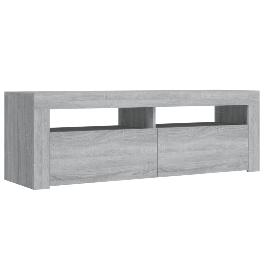 Tv-Benk Med Led-Lys Grå Sonoma 120X35X40 Cm