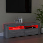 Tv-Benk Med Led-Lys Grå Sonoma 120X35X40 Cm