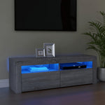Tv-Benk Med Led-Lys Grå Sonoma 120X35X40 Cm