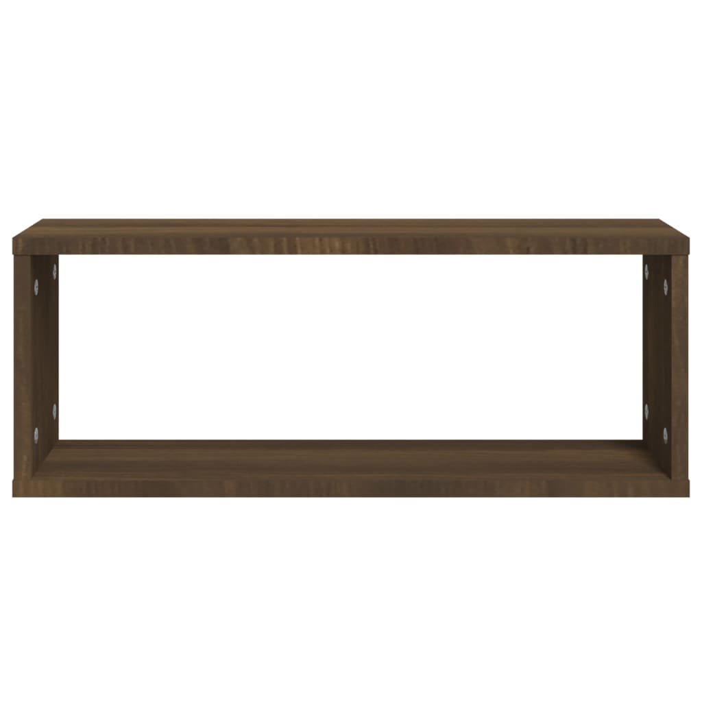 Vegghyller Kube 2 Stk Brun Eik 60X15X23 Cm Konstruert Tre