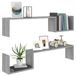 Vegghyller 2 Stk Grå Sonoma 100X15X20 Cm Konstruert Tre