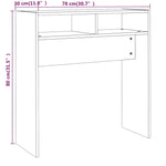 Konsollbord Røkt Eik 78X30X80 Cm Konstruert Tre