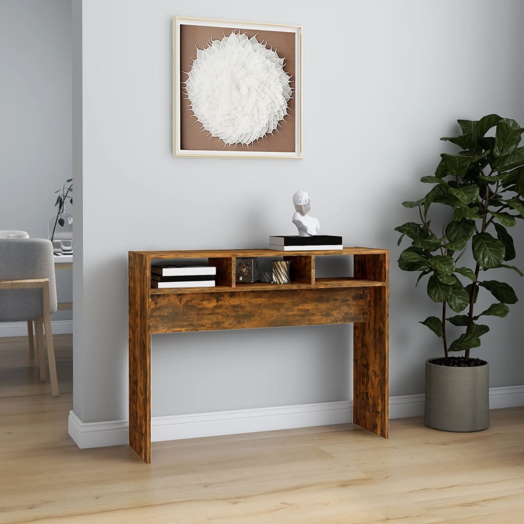 Konsollbord Røkt Eik 105X30X80 Cm Konstruert Tre