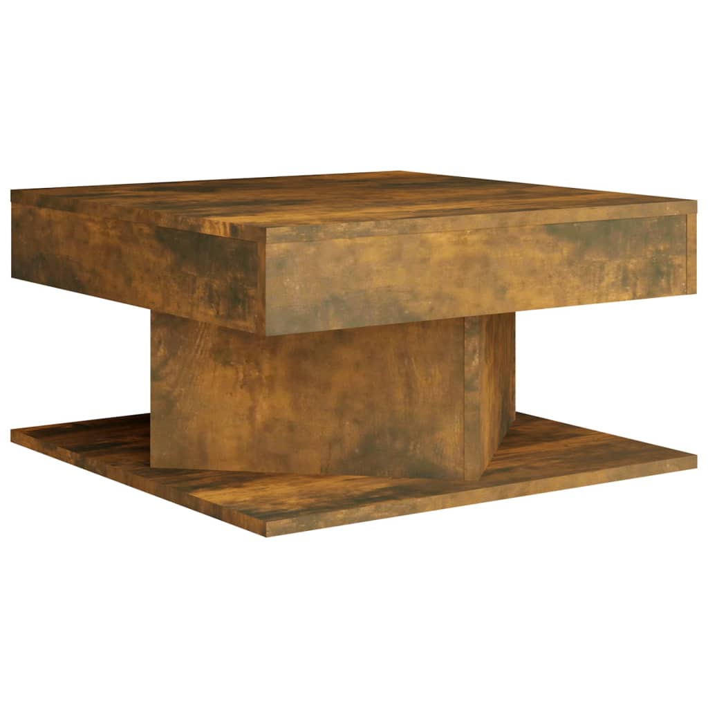 Salongbord Røkt Eik 57X57X30 Cm Konstruert Tre
