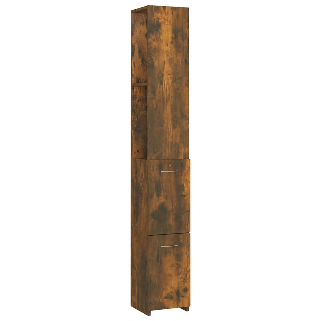 Baderomsskap Røkt Eik 25X26,5X170 Cm Konstruert Tre