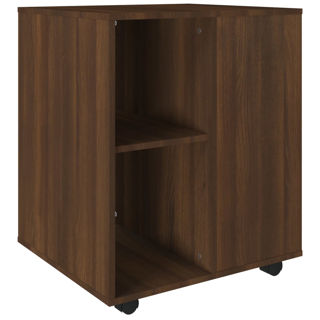 Rulleskap Brun Eik 60X53X72 Cm Konstruert Tre