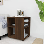 Rulleskap Brun Eik 60X53X72 Cm Konstruert Tre