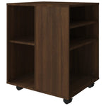 Rulleskap Brun Eik 60X53X72 Cm Konstruert Tre