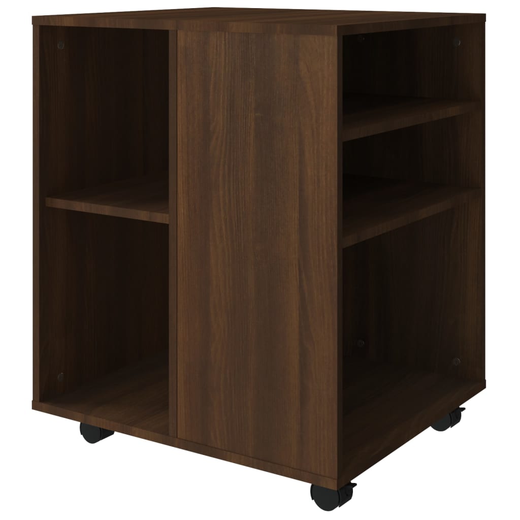 Rulleskap Brun Eik 60X53X72 Cm Konstruert Tre