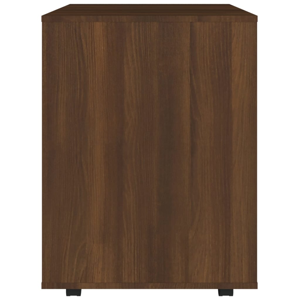 Rulleskap Brun Eik 60X53X72 Cm Konstruert Tre
