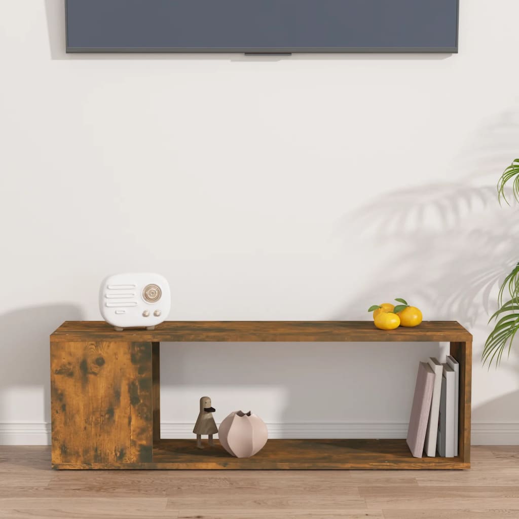 Tv-Benk Røkt Eik 100X24X32 Cm Konstruert Tre