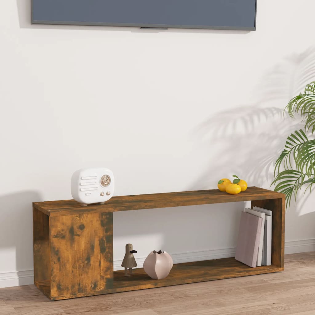 Tv-Benk Røkt Eik 100X24X32 Cm Konstruert Tre