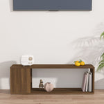 Tv-Benk Brun Eik 100X24X32 Cm Konstruert Tre