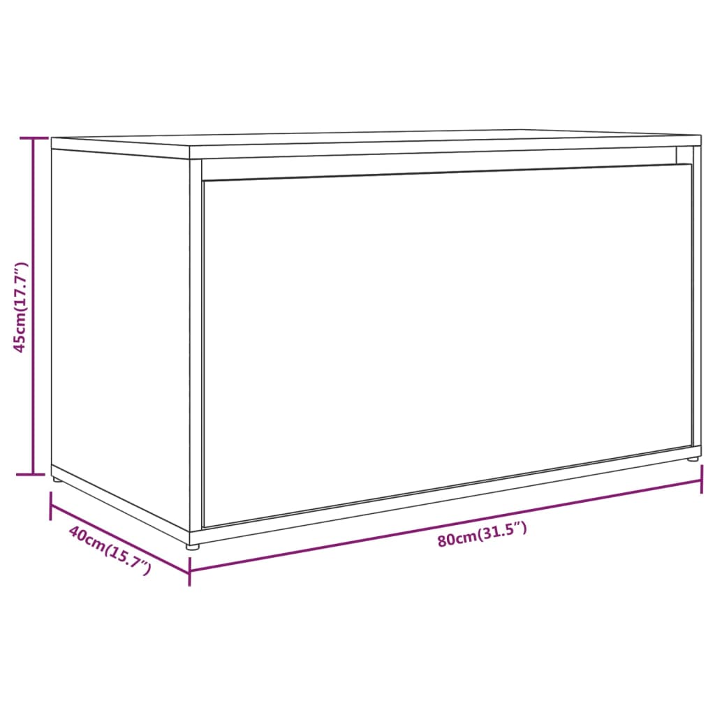 Gangbenk 80X40X45 Cm Grå Sonoma Konstruert Tre