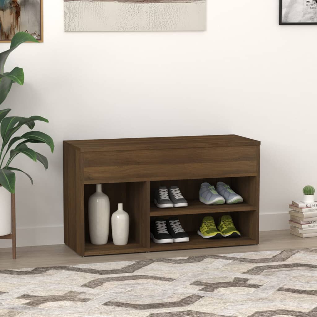 Skobenk Brun Eik 80X30X45 Cm Konstruert Tre
