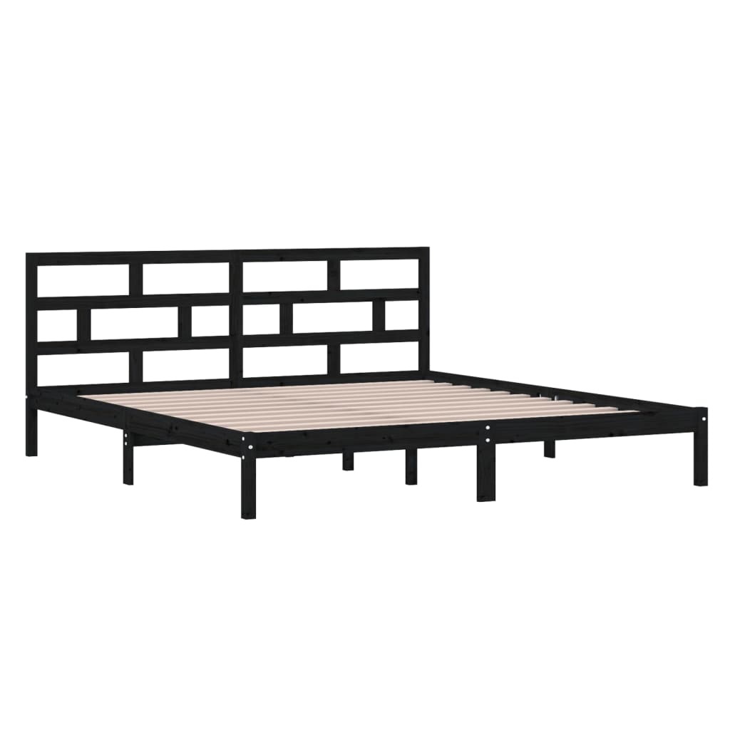 Sengeramme Svart Heltre Furu 140X190 Cm