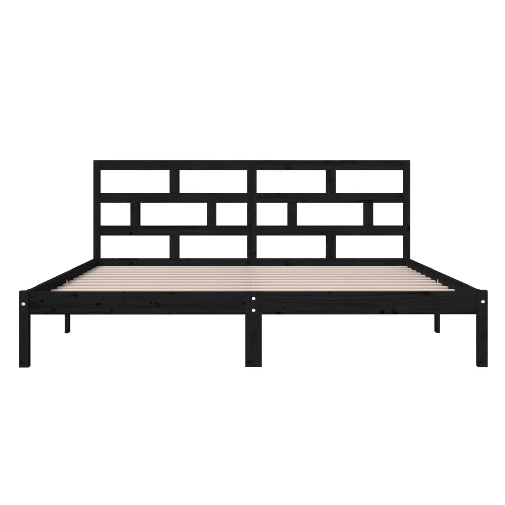 Sengeramme Svart Heltre Furu 140X190 Cm