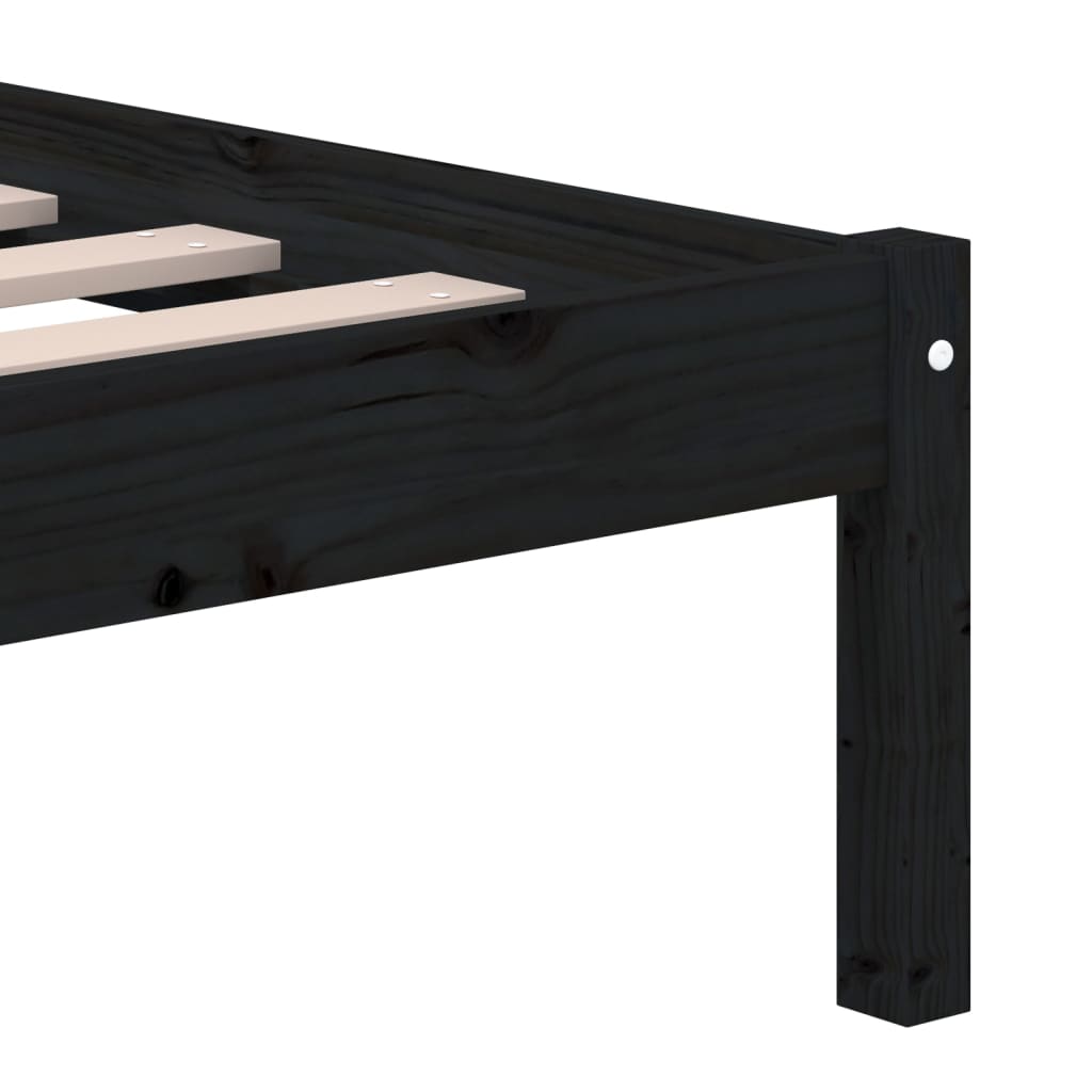 Sengeramme Svart Heltre Furu 140X190 Cm