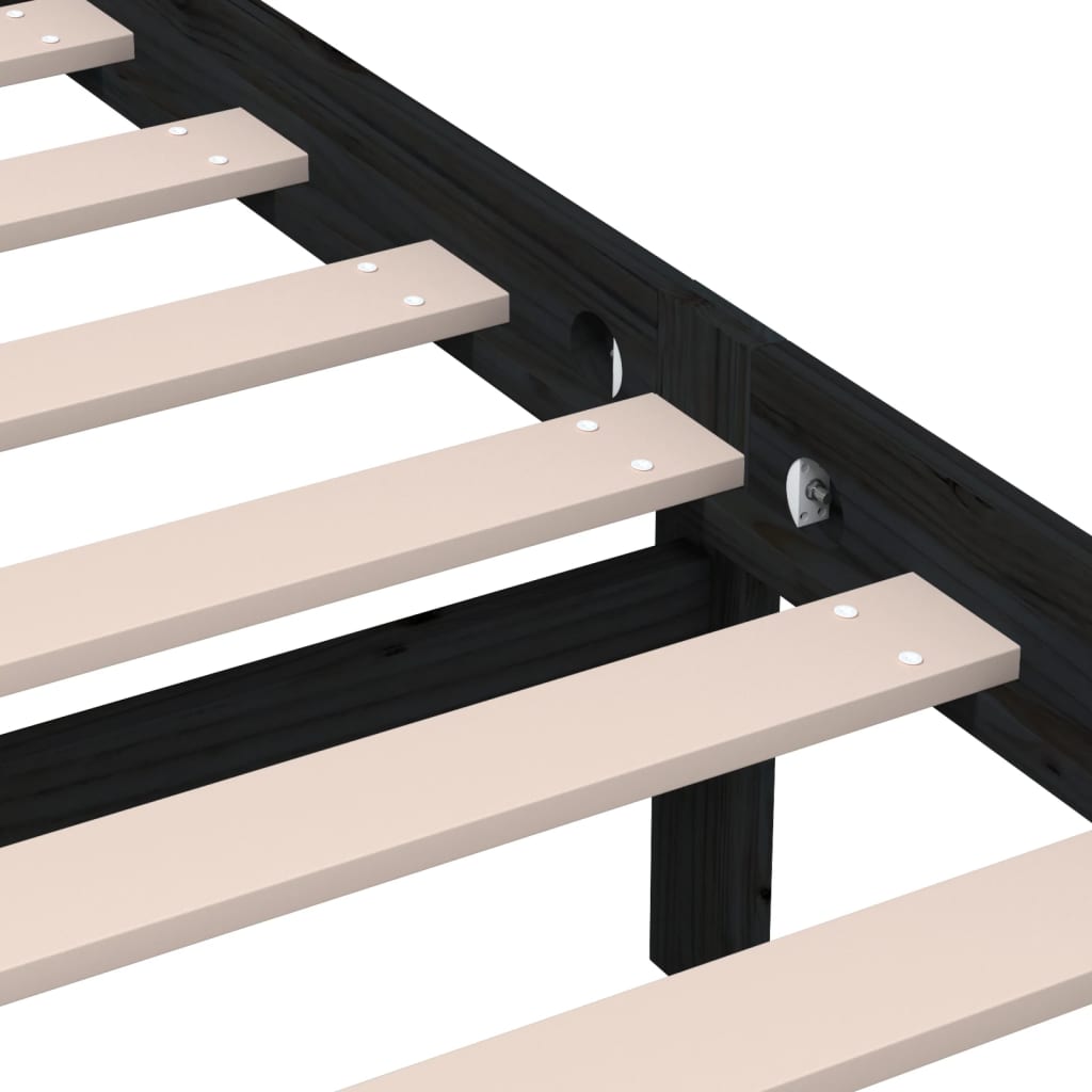 Sengeramme Svart Heltre Furu 140X190 Cm