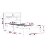 Sengeramme Hvit Heltre Furu 90X200 Cm
