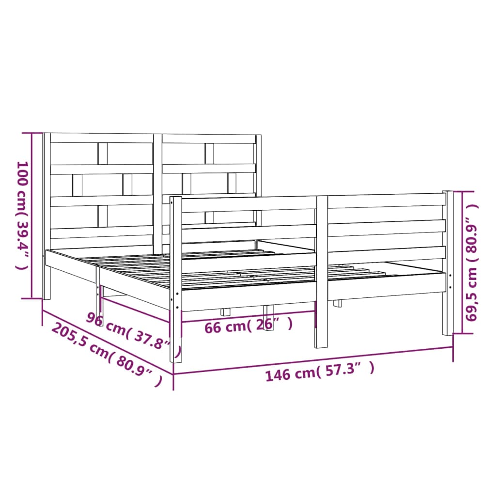 Sengeramme Heltre Furu 140X200 Cm