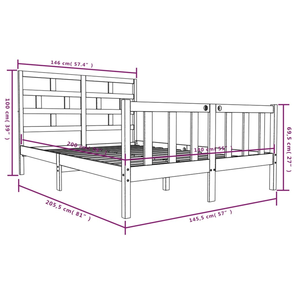 Sengeramme Heltre Furu 140X200 Cm