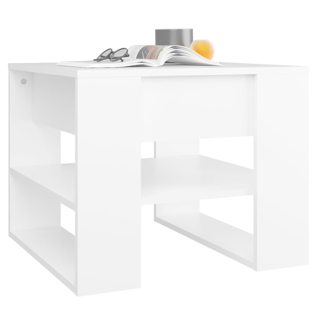 Salongbord Hvit 55,5X55X45 Cm Konstruert Tre