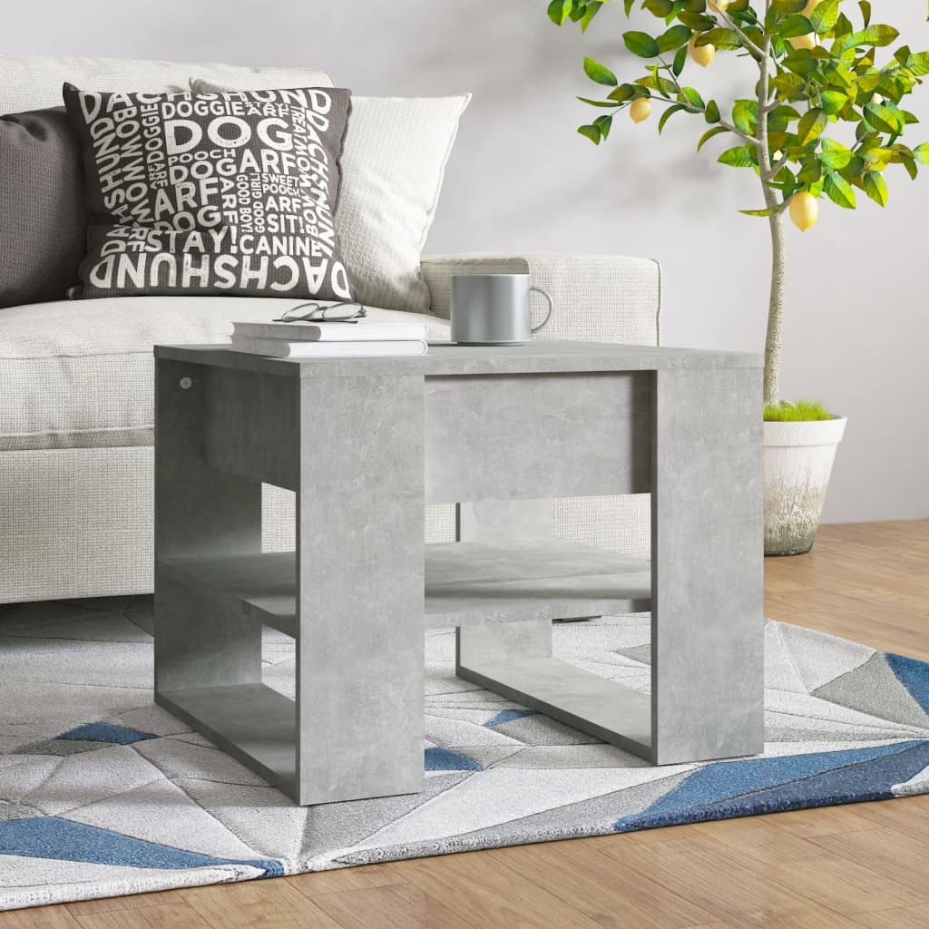Salongbord Betonggrå 55,5X55X45 Cm Konstruert Tre