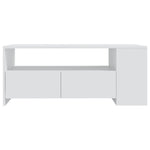 Salongbord Hvit 102X55X42 Cm Konstruert Tre
