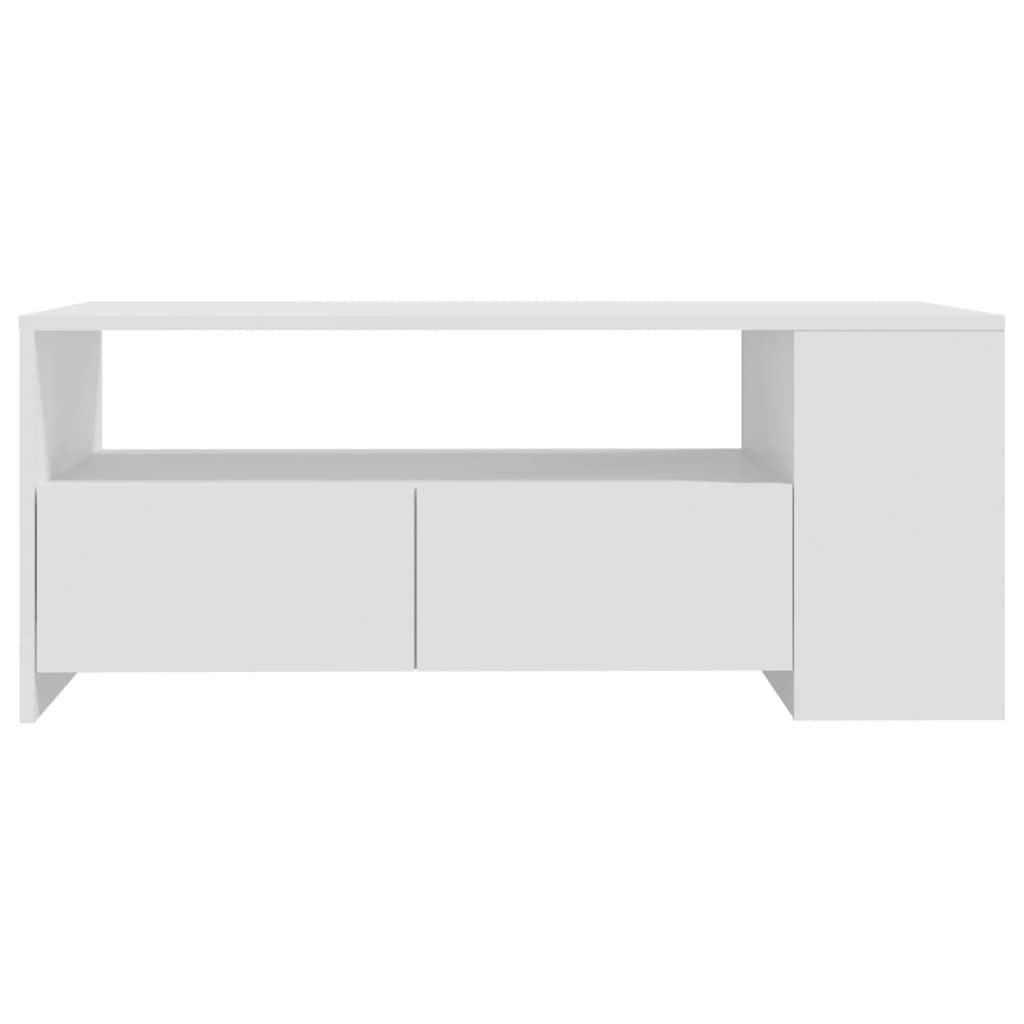 Salongbord Hvit 102X55X42 Cm Konstruert Tre