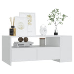 Salongbord Hvit 102X55X42 Cm Konstruert Tre