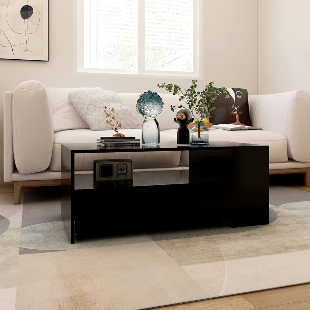 Salongbord Svart 102X55X42 Cm Konstruert Tre