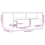 Salongbord Svart 102X55X42 Cm Konstruert Tre