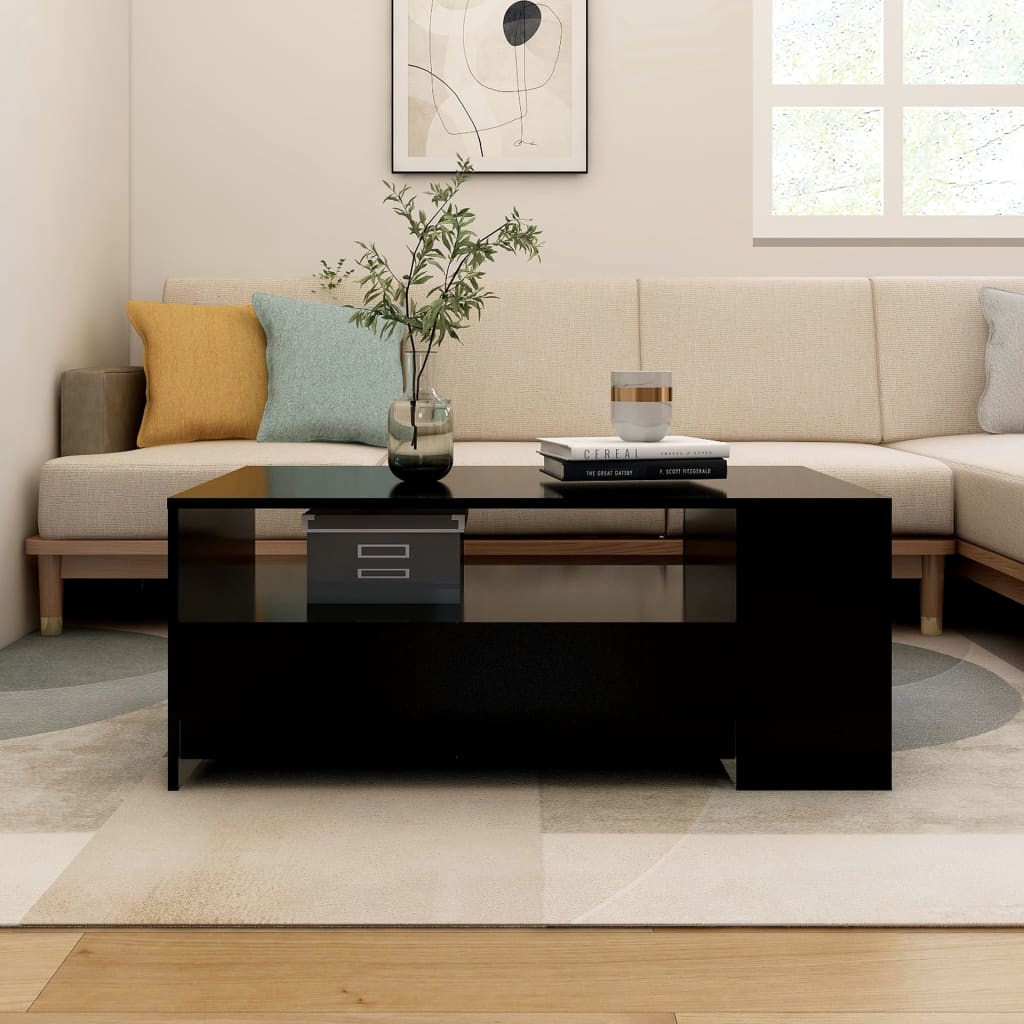 Salongbord Svart 102X55X42 Cm Konstruert Tre