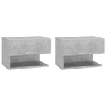 Veggmonterte Nattbord 2 Stk Betonggrå