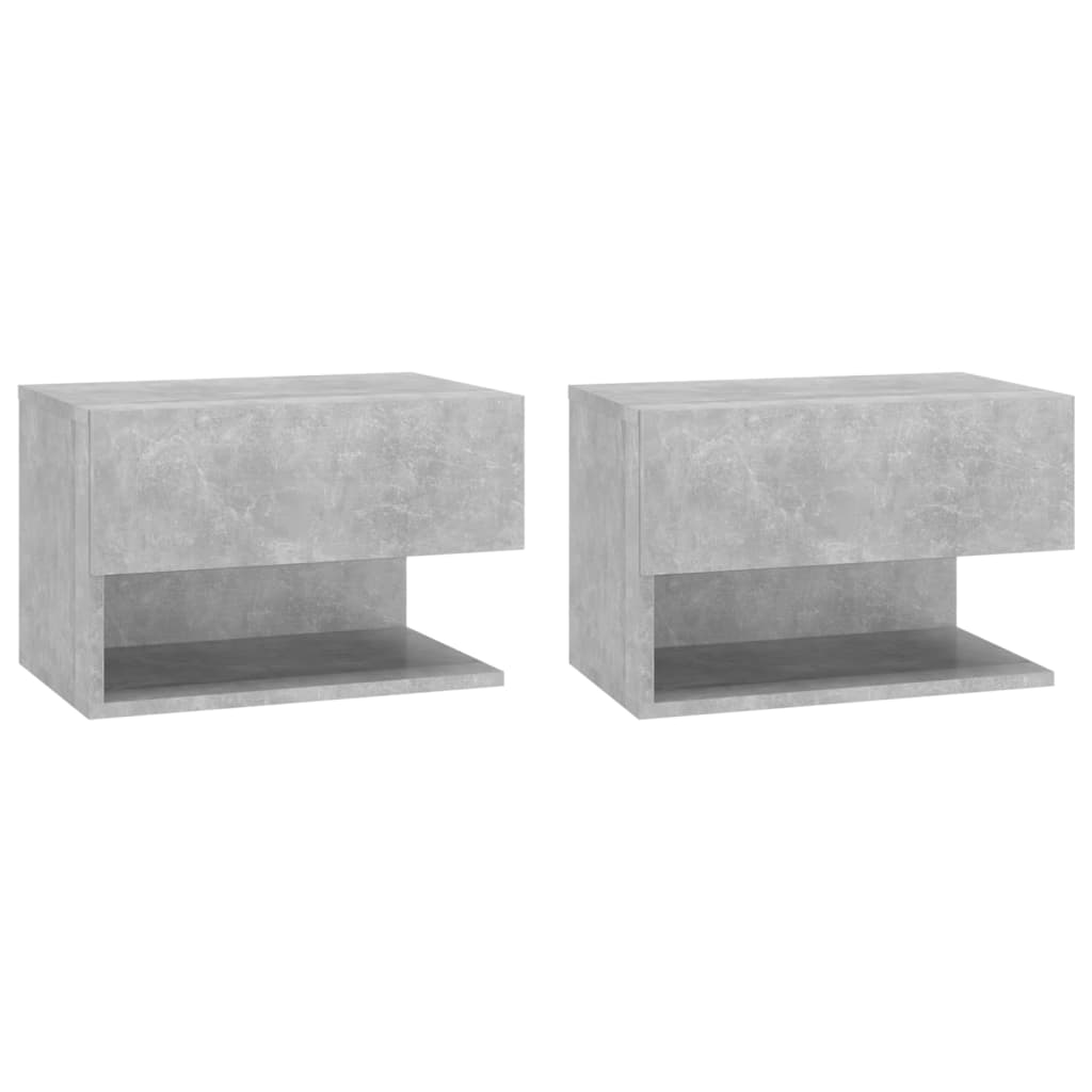 Veggmonterte Nattbord 2 Stk Betonggrå