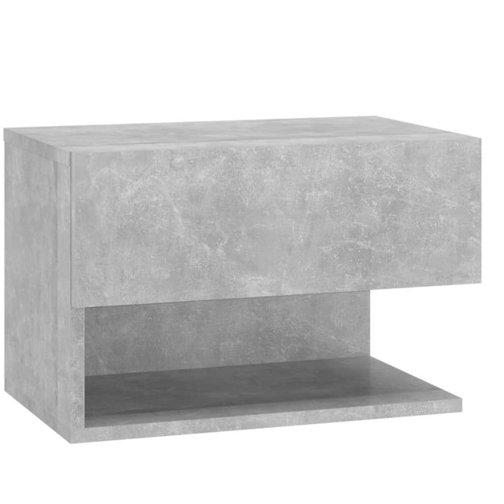 Veggmonterte Nattbord 2 Stk Betonggrå