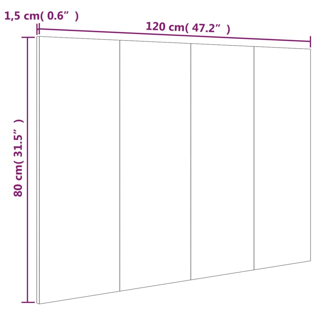 Sengegavl Sonoma Eik 120X1,5X80 Cm Konstruert Tre