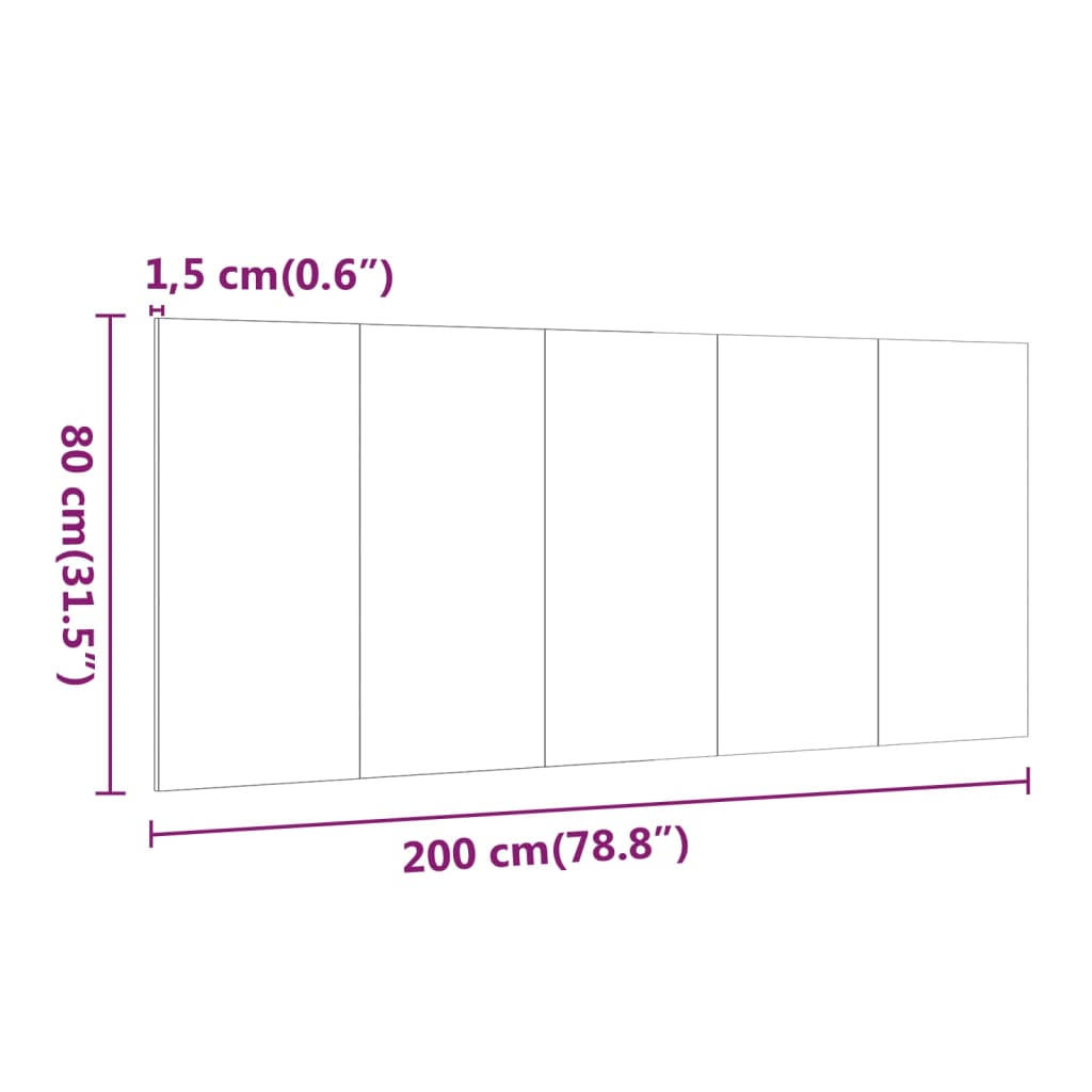 Sengegavl Sonoma Eik 200X1,5X80 Cm Konstruert Tre